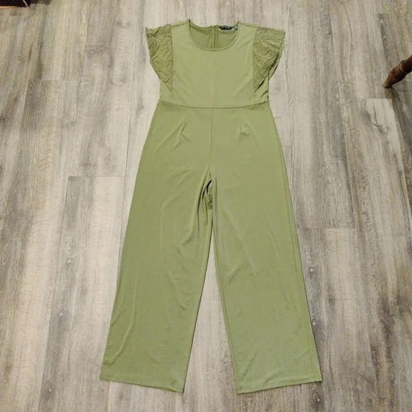 H by Halston Wide Leg Jumpsuit with Lace Sleeves - Picture 3 of 7